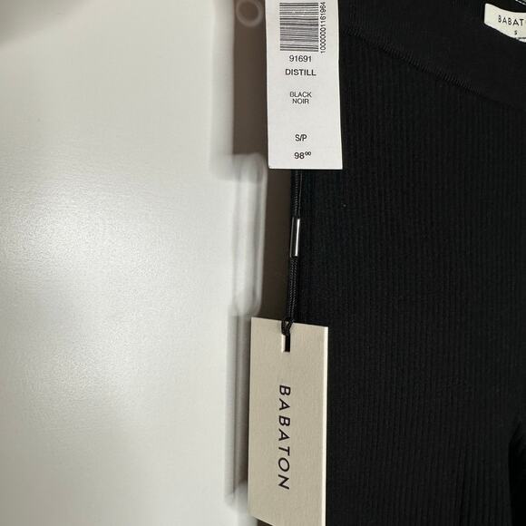 NWT Aritzia Babaton Distill Ribbed Leggings Side Slit Women’s Black Size Small - Picture 5 of 7